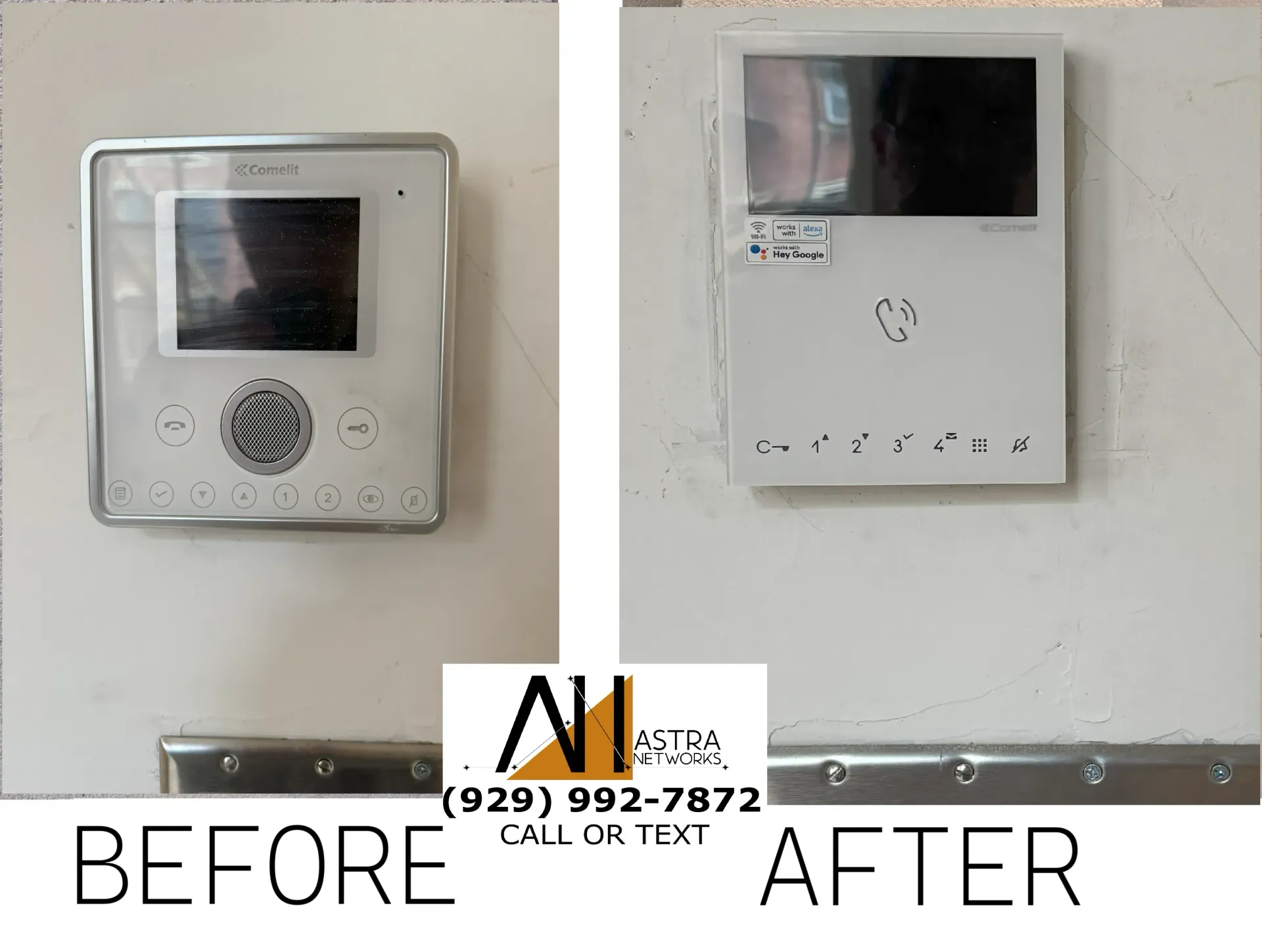 A before and after picture of a security system