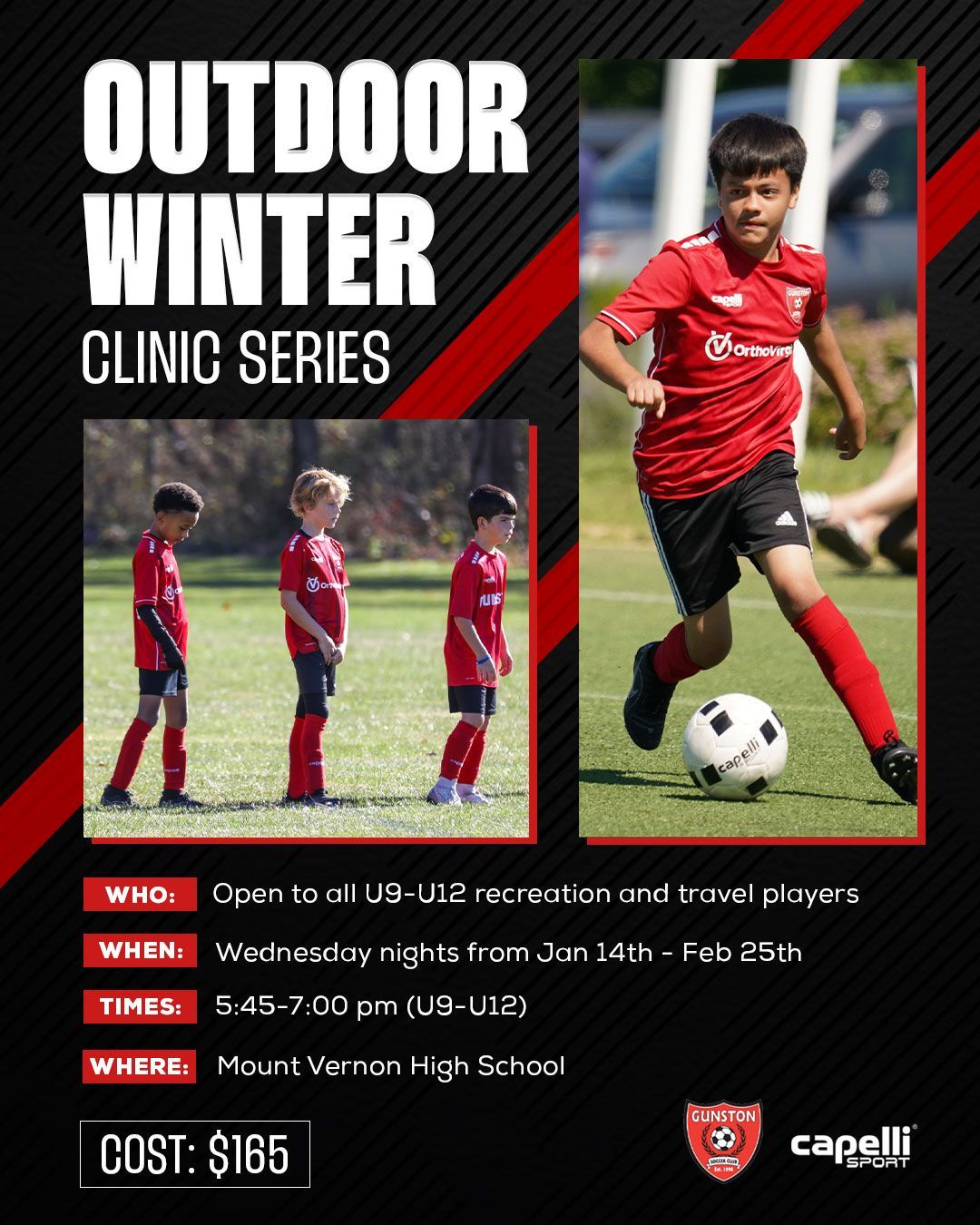Flyer for Gunston Outdoor Winter Clinic 