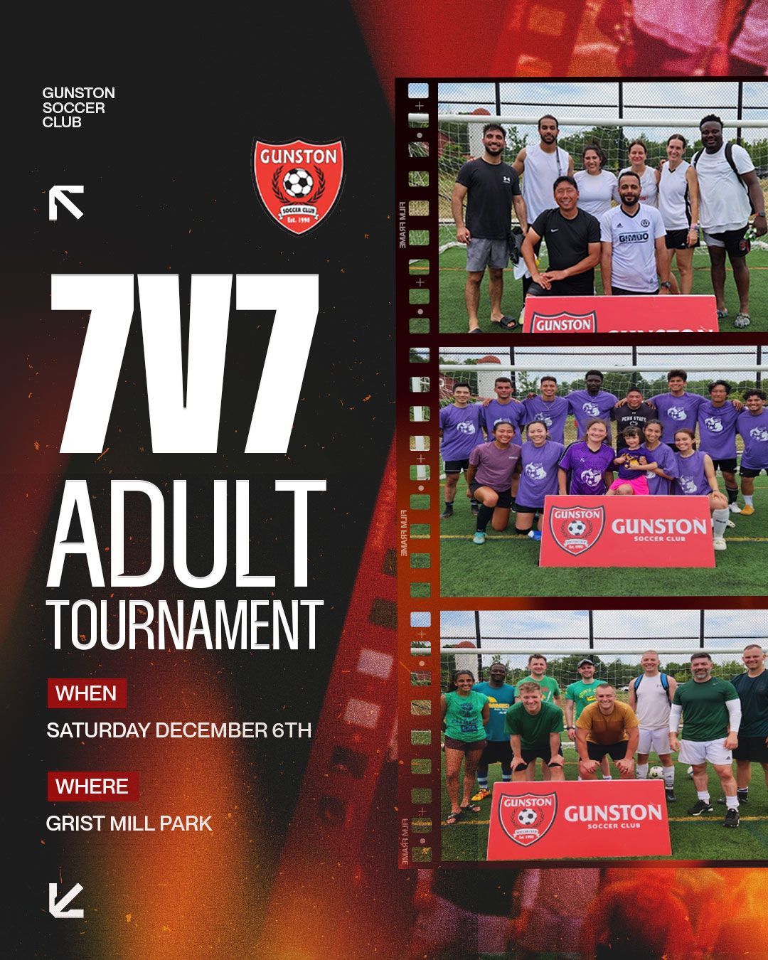 Poster for the Gunston Adult Coed Winter Tournament '25
