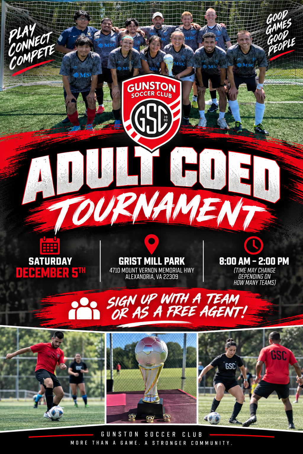 Poster for the Gunston Adult Coed Winter Tournament '25