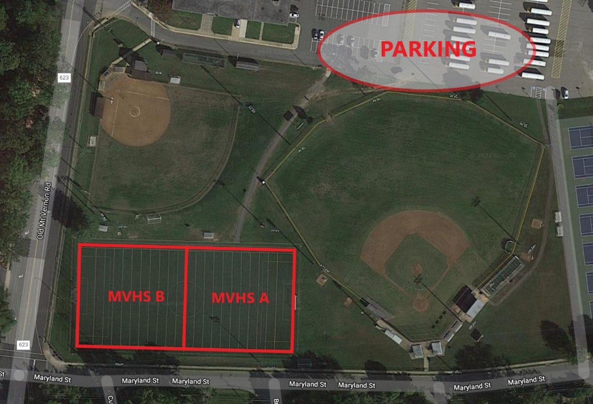 Map of Mount Vernon High School soccer fields