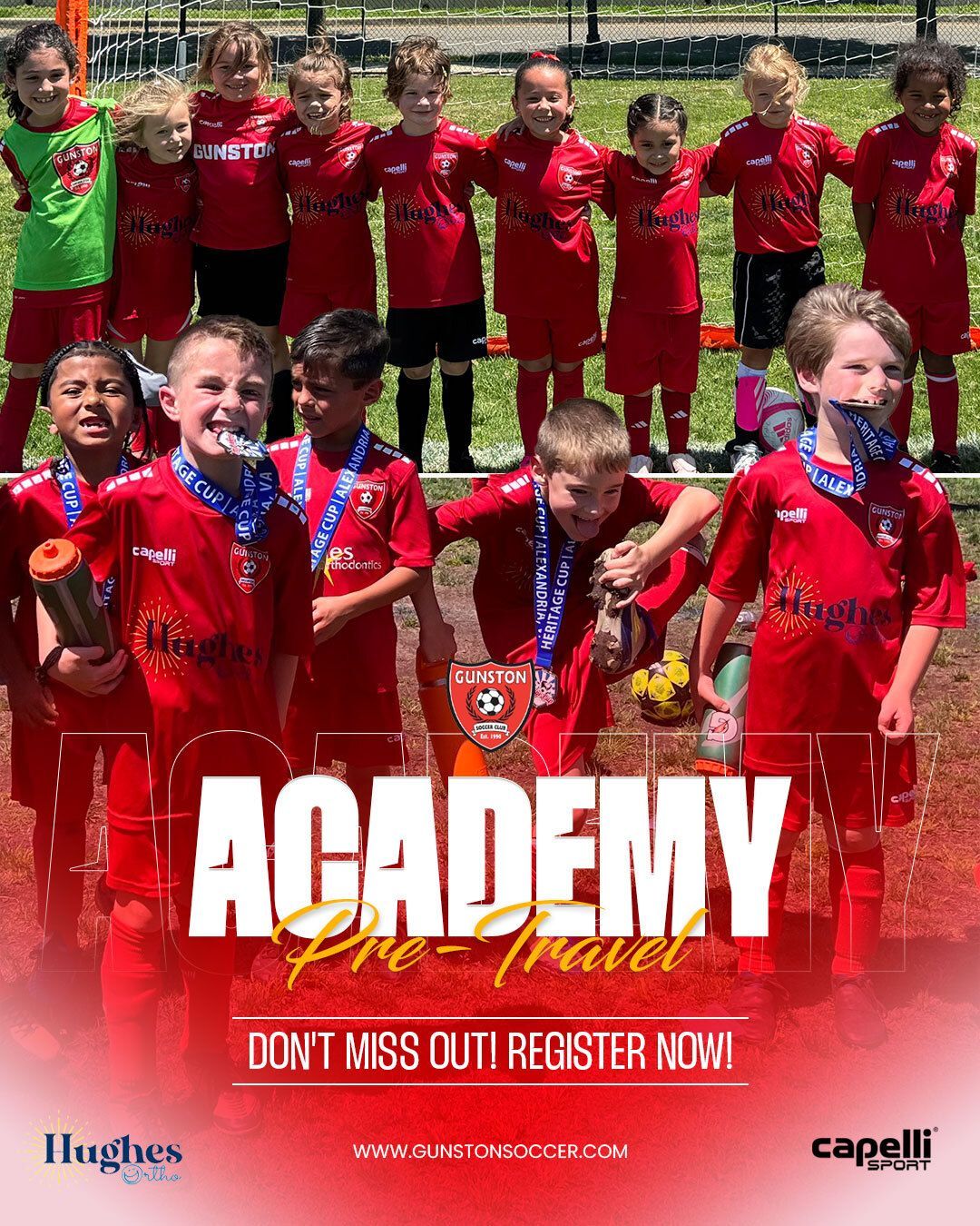 Academy Pre-Travel players at Gunston Soccer Club