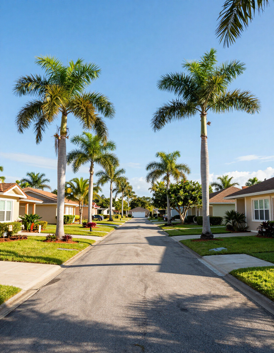 A well-kept Central Florida neighborhood on a bright sunny day