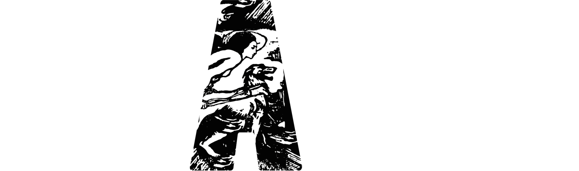 Black and white artistic letter 