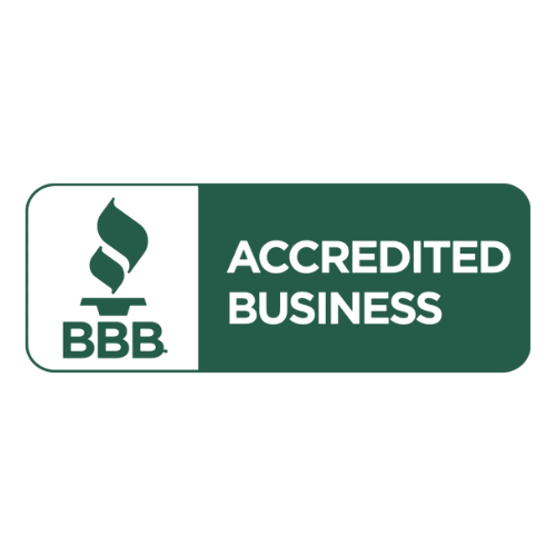 BBB Accredited Business logo, featuring a green and white rectangular badge.