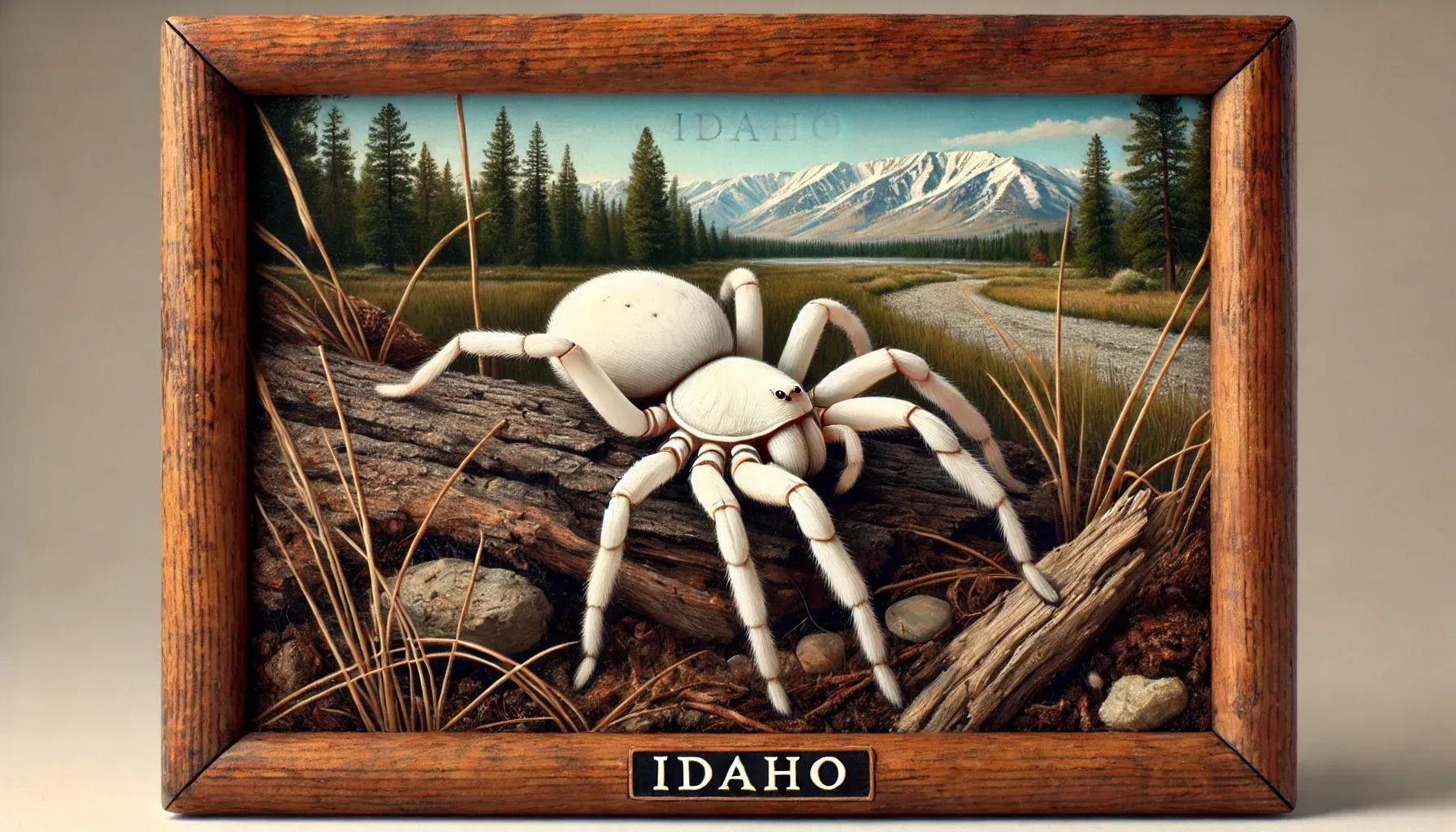 A picture of a white spider from idaho