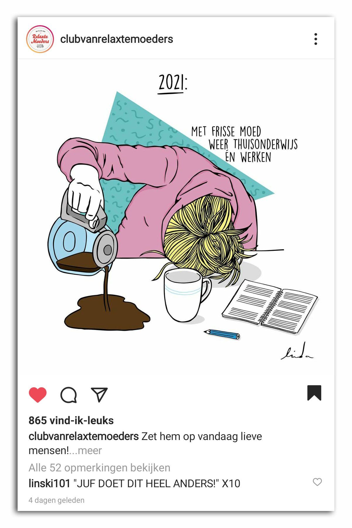 Persoon die koffie over garen giet; tekstoverlay, 