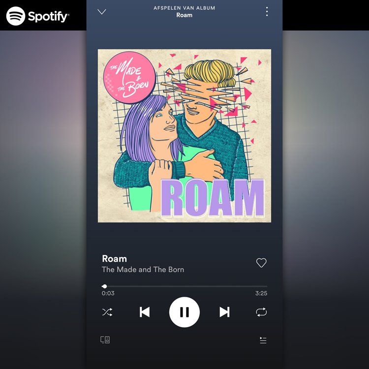 De Spotify-app toont het album 