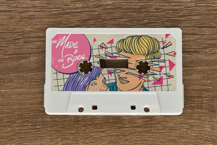 Witte cassetteband met het label 