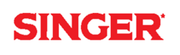 Logo SINGER rosso in lettere maiuscole in grassetto su sfondo bianco.