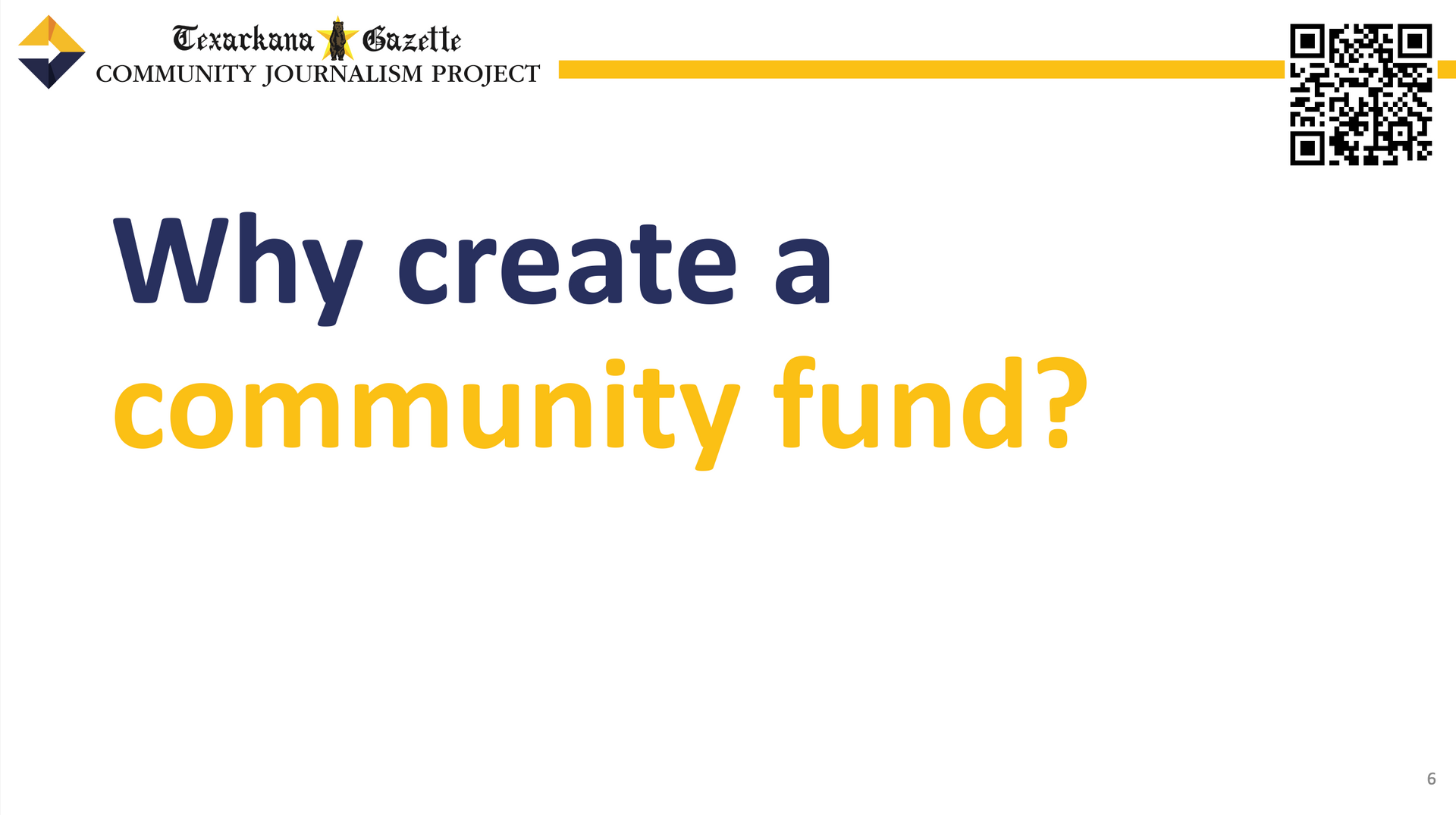 A poster that says why create a community fund