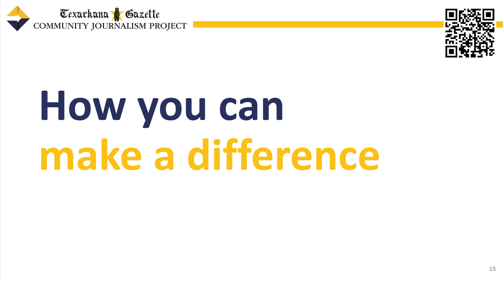 A poster that says how you can make a difference