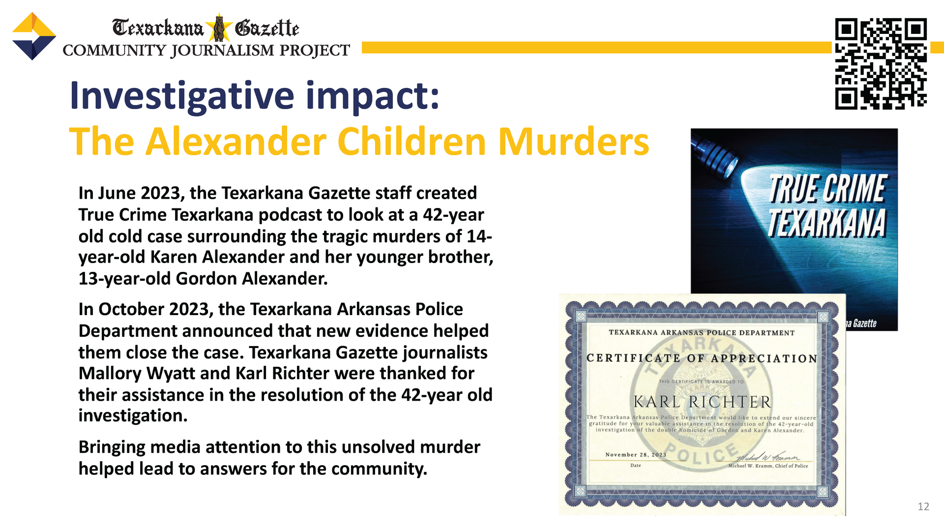 Texarkana Gazette journalists created True Crime Texarkana podcast about the Alexander Children Murders.