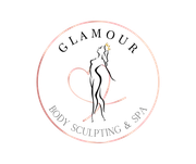 Glamour Body Sculpting & Spa Logo for Glamour Body Sculpting & Spa with an outline of a woman inside a pink circle.