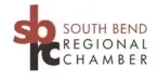 South Bend Regional Chamber logo with maroon “sb” icon and gray text on white background