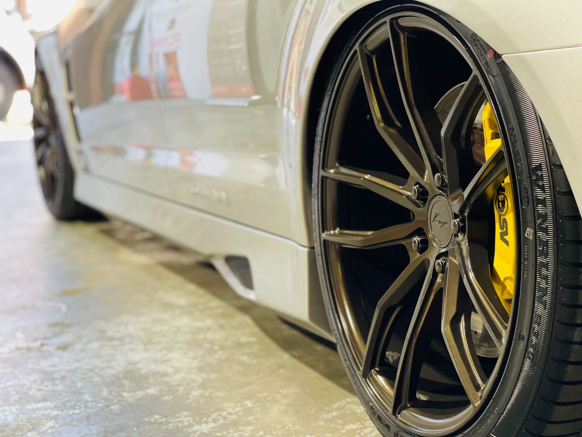 A Close Up View of a Car Wheel