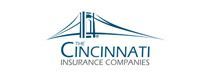 The Cincinnati Insurance Companies logo with stylized blue building lines and teal text on a white background