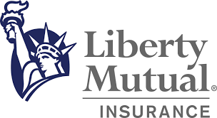 Logo for Liberty Mutual Insurance featuring the Statue of Liberty silhouette next to the company name.