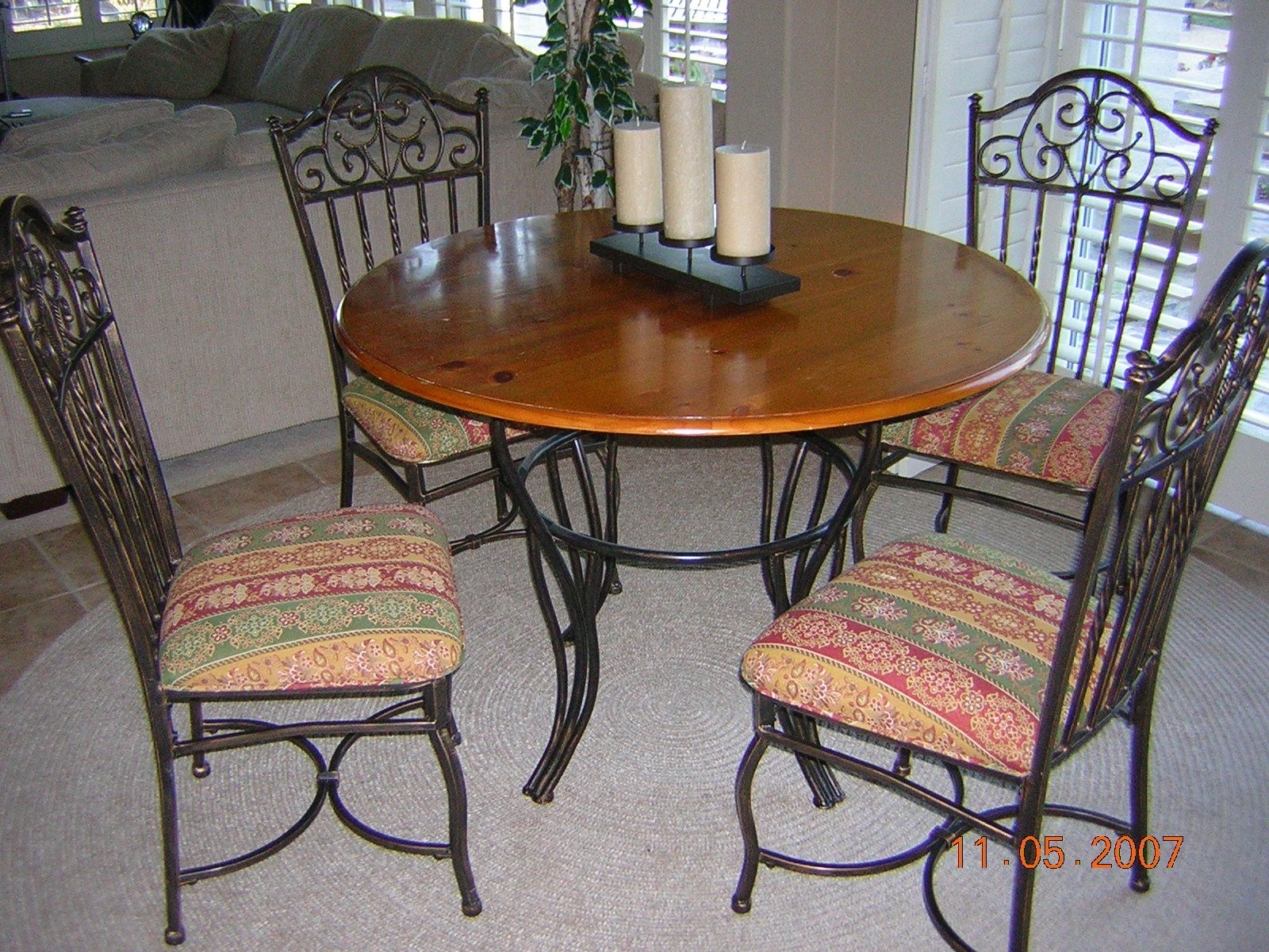 Dining Room Table with Four Chairs and Candles — San Jose, CA — Upholstery Specialists