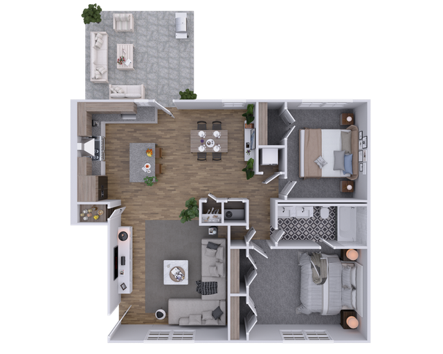 Coming soon floor plan graphic with two faded apartment layouts on white background