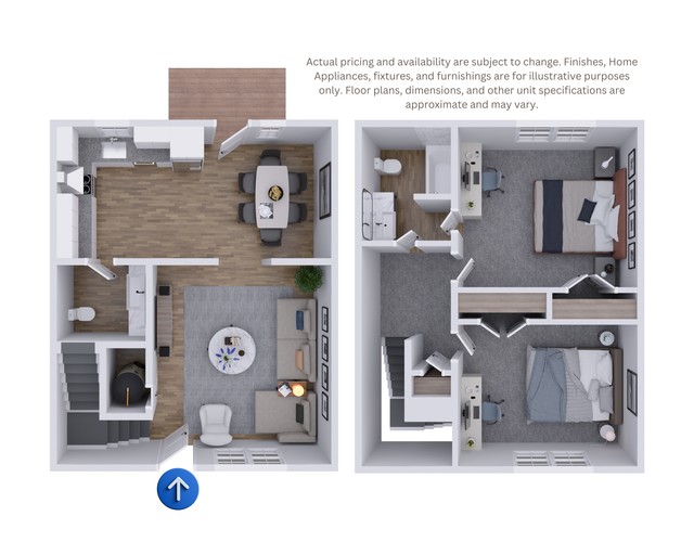 Coming soon floor plan graphic with two faded apartment layouts on white background