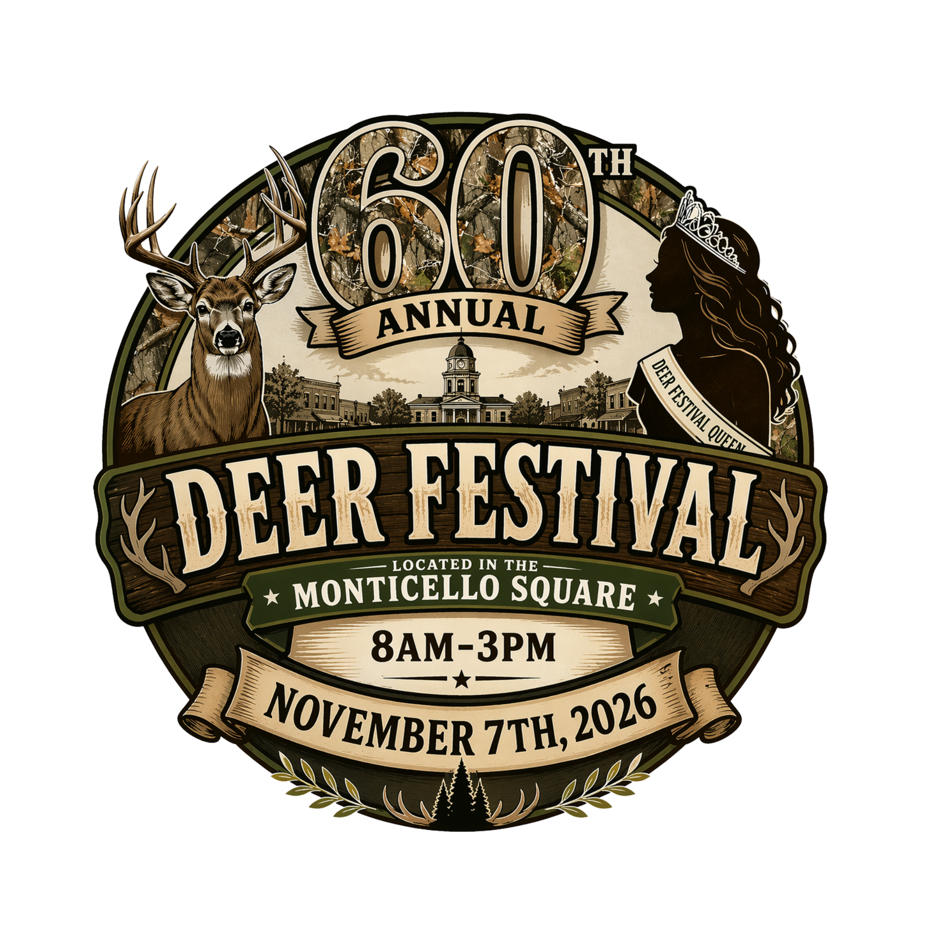 A poster for the 60th annual deer festival and 29th annual deer dash
