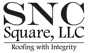 SNC Square, LLC logo with tagline “Roofing with Integrity”