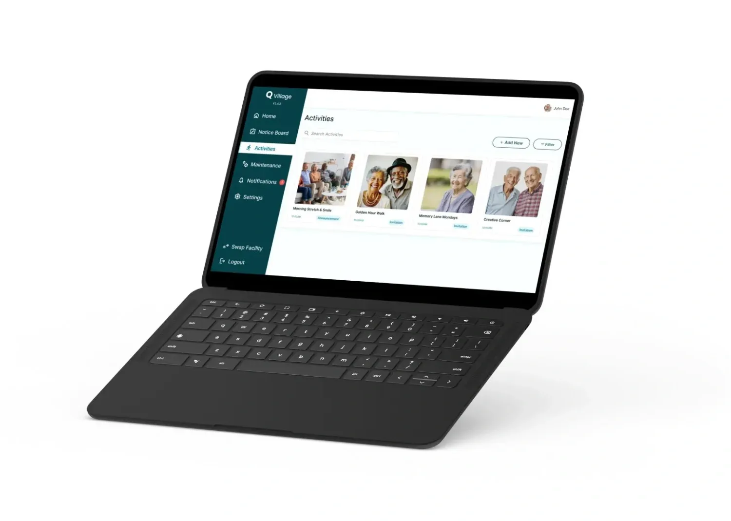 Resident portal on laptop screen