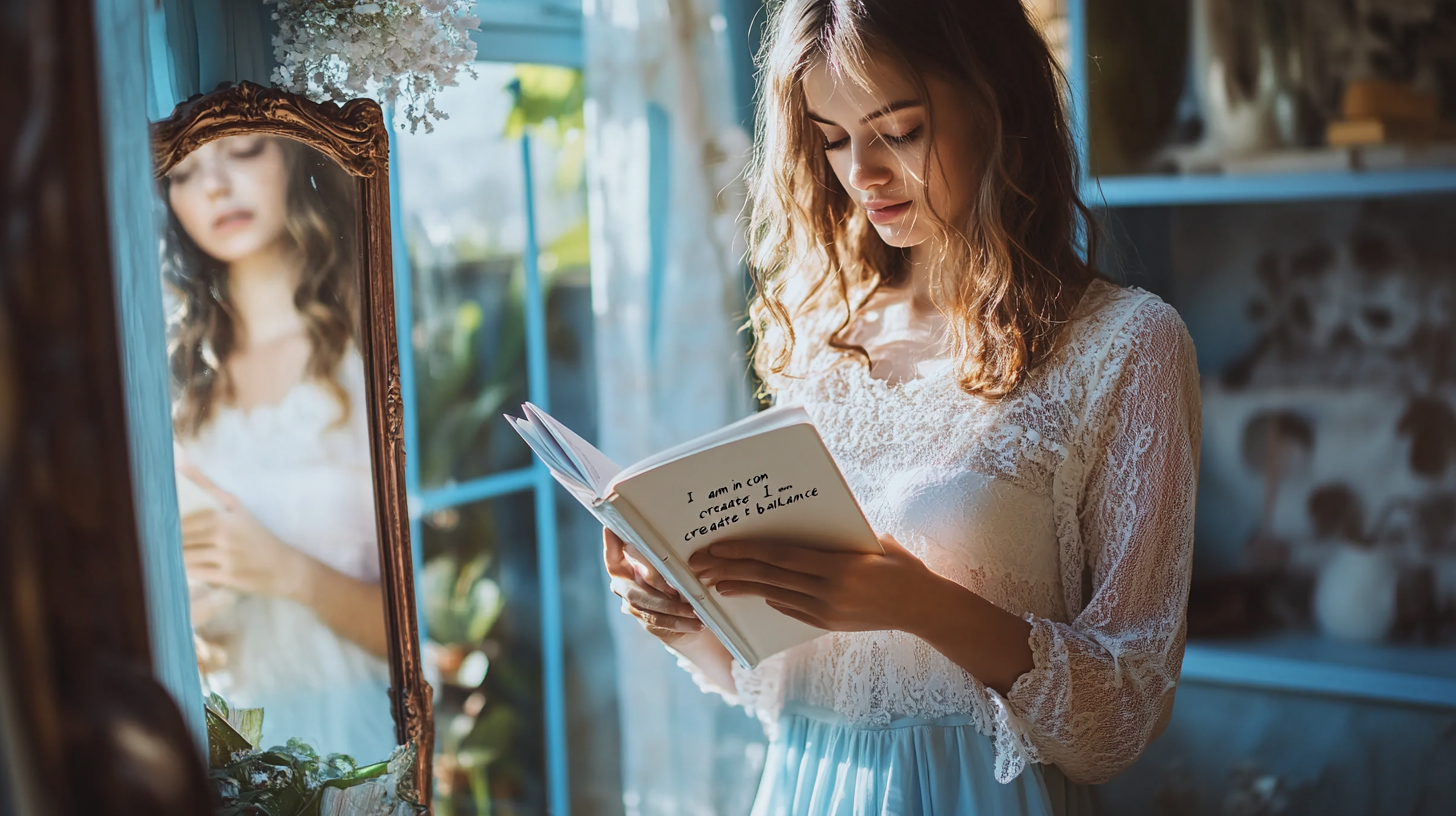 An_inspiring_photograph_of_someone_standing_in_front_of a mirror