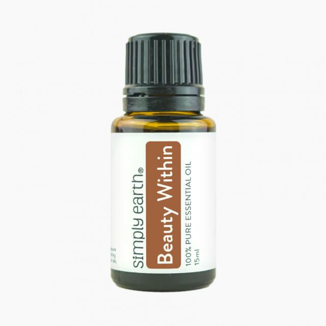 A bottle of simply earth beauty within essential oil
