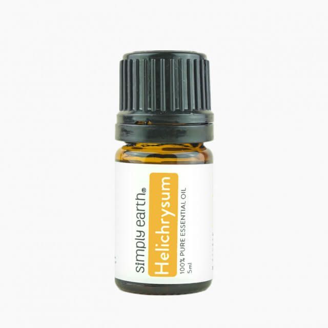 A bottle of simply earth helichrysum essential oil