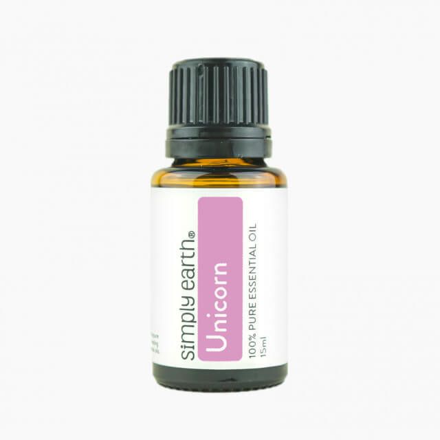 A bottle of simply earth unicorn essential oil