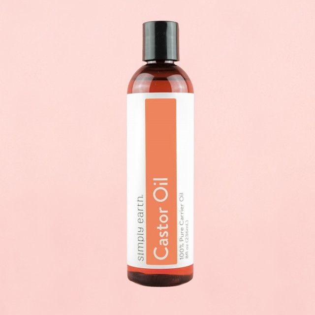 A bottle of castor oil from simply earth