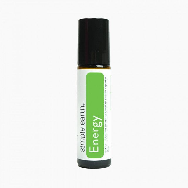 A roll on bottle of simply earth energy essential oil