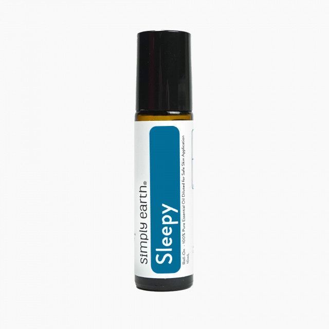 A bottle of simply earth sleepy essential oil