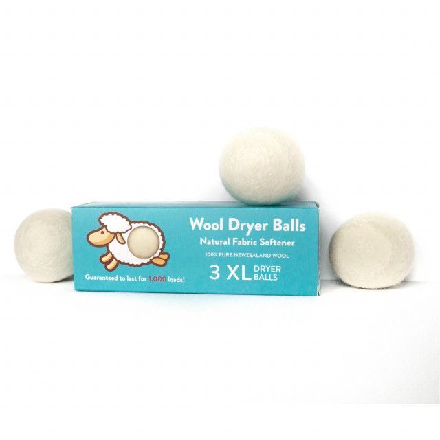 A box of simply earth wool dryer balls