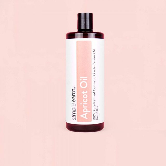 A bottle of apricot oil from simply earth