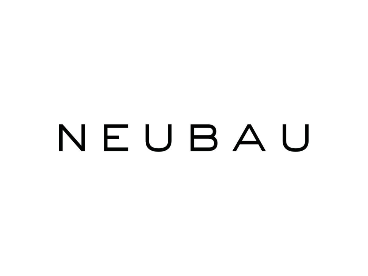 Un logo in bianco e nero per neubau su sfondo bianco.