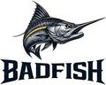 Badfish Charters Tampa logo shows a fish with its mouth open.
