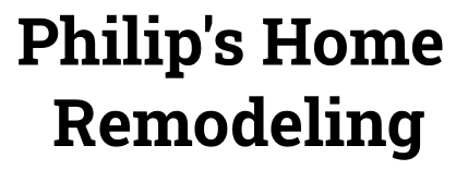 The logo for philip 's home remodeling is black and white. Phillip's Home Remodeling, Columbus, Madison, Wisconsin