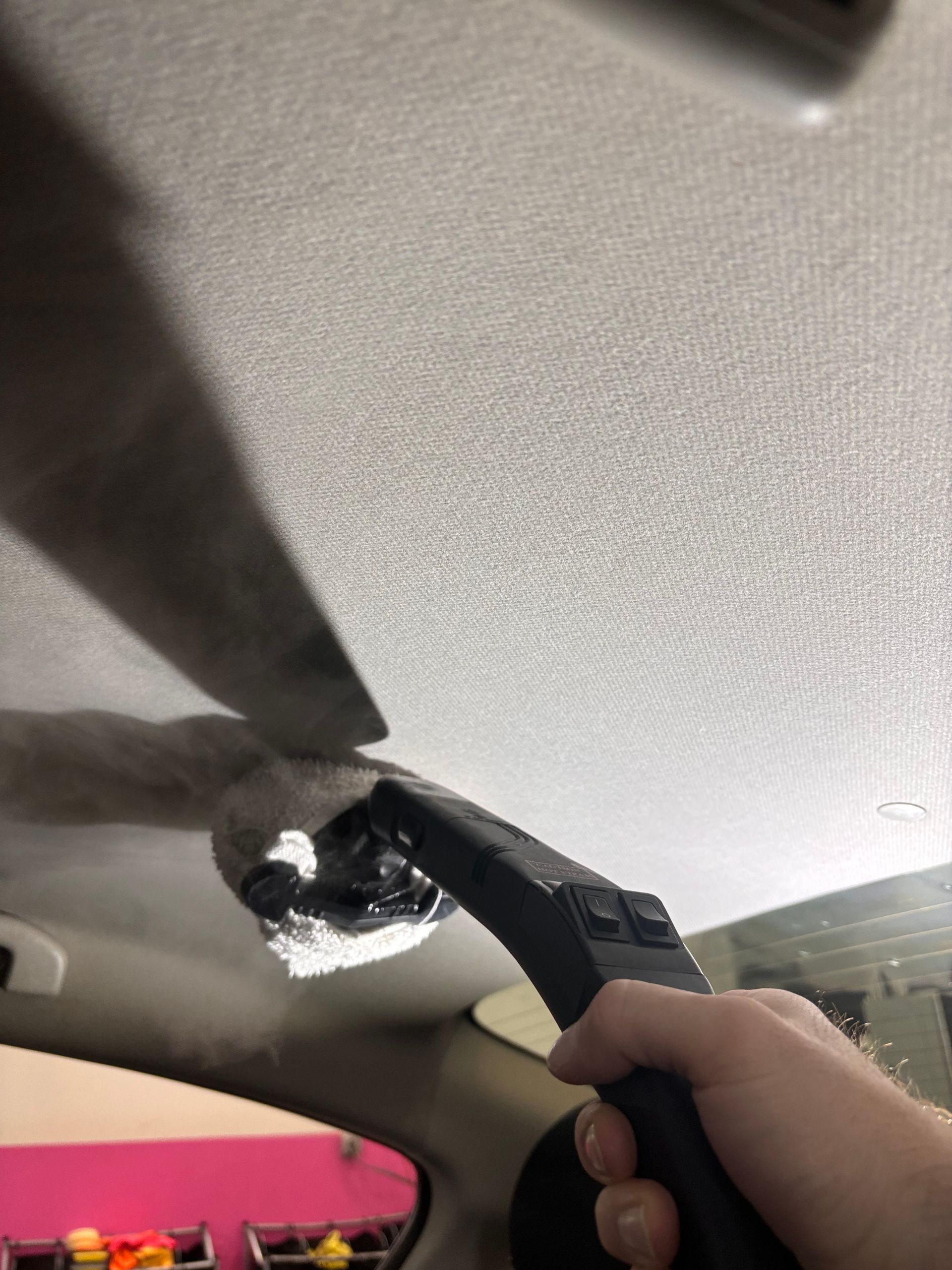 Headliners are an often overlooked place for odor causing molecules. Steam cleaning headliners is a delicate process and should only be carried out by professionals that have been trained. 