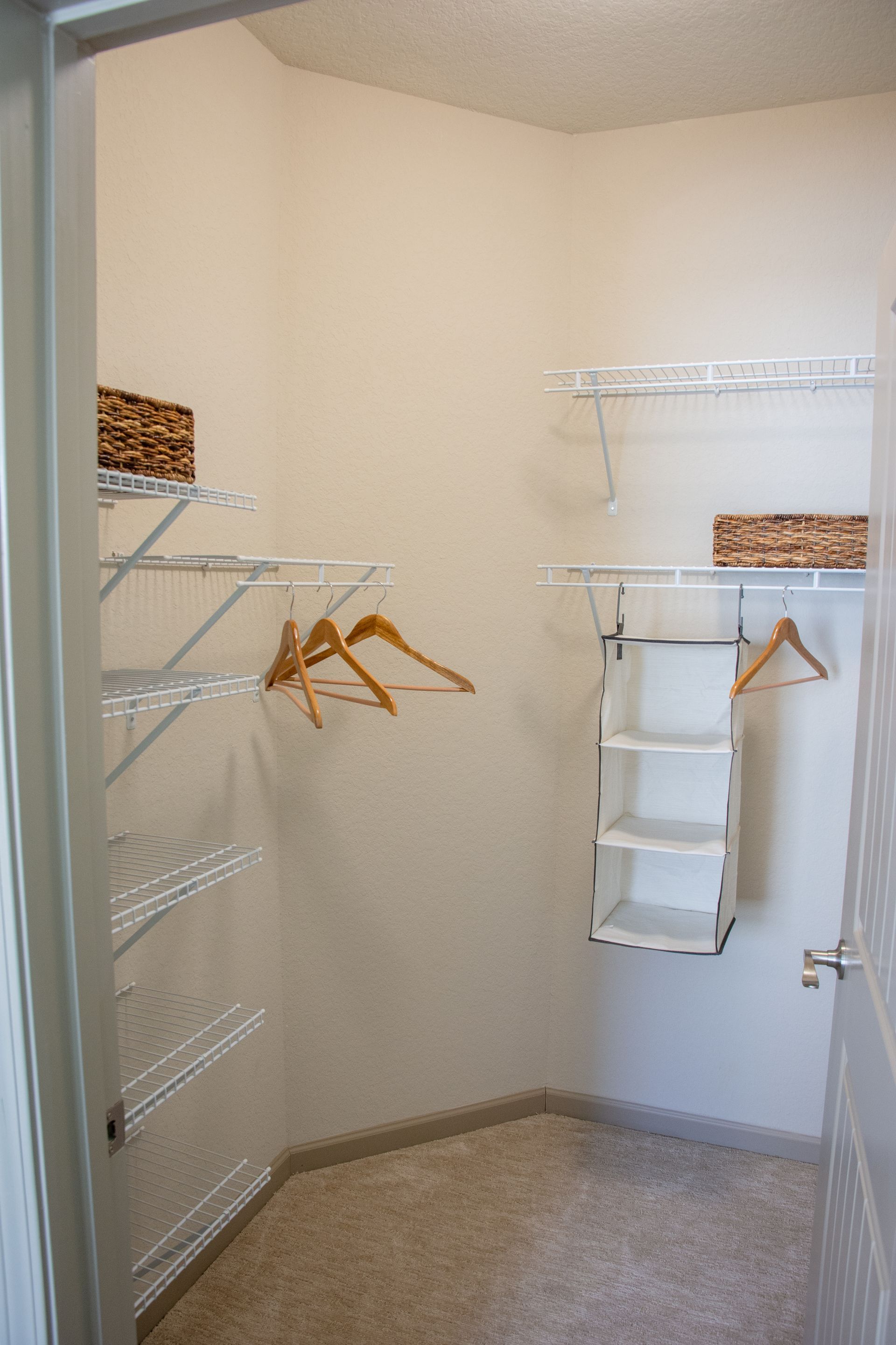 Walk-in closet at Silver Collection at Cosner's Corner in Fredericksburg, VA.