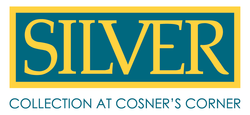 Silver Collection at Cosner's Corner logo in gold and teal with a white background