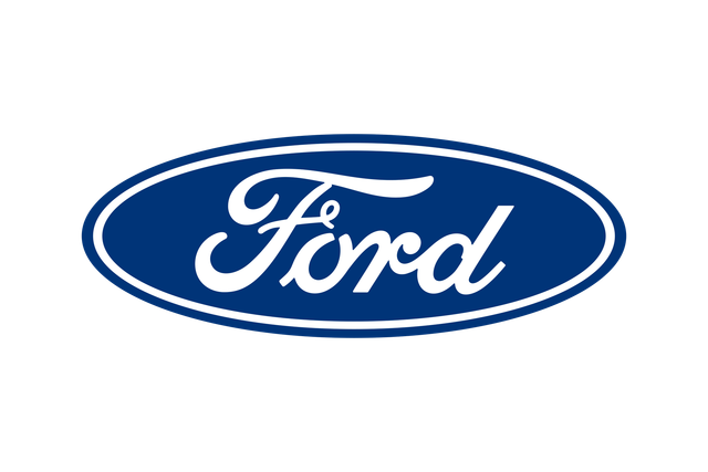 Ford logo in white script on a blue oval background