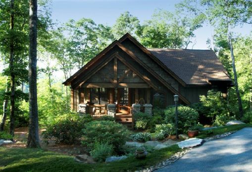 A small house in the middle of a forest
