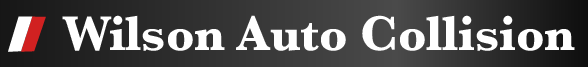 Wilson auto collision logo on a black background