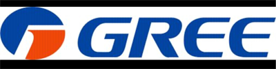A blue and orange logo for gree air conditioners A blue and orange logo for gree air conditioners