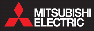 A mitsubishi electric logo on a black background A mitsubishi electric logo on a black background