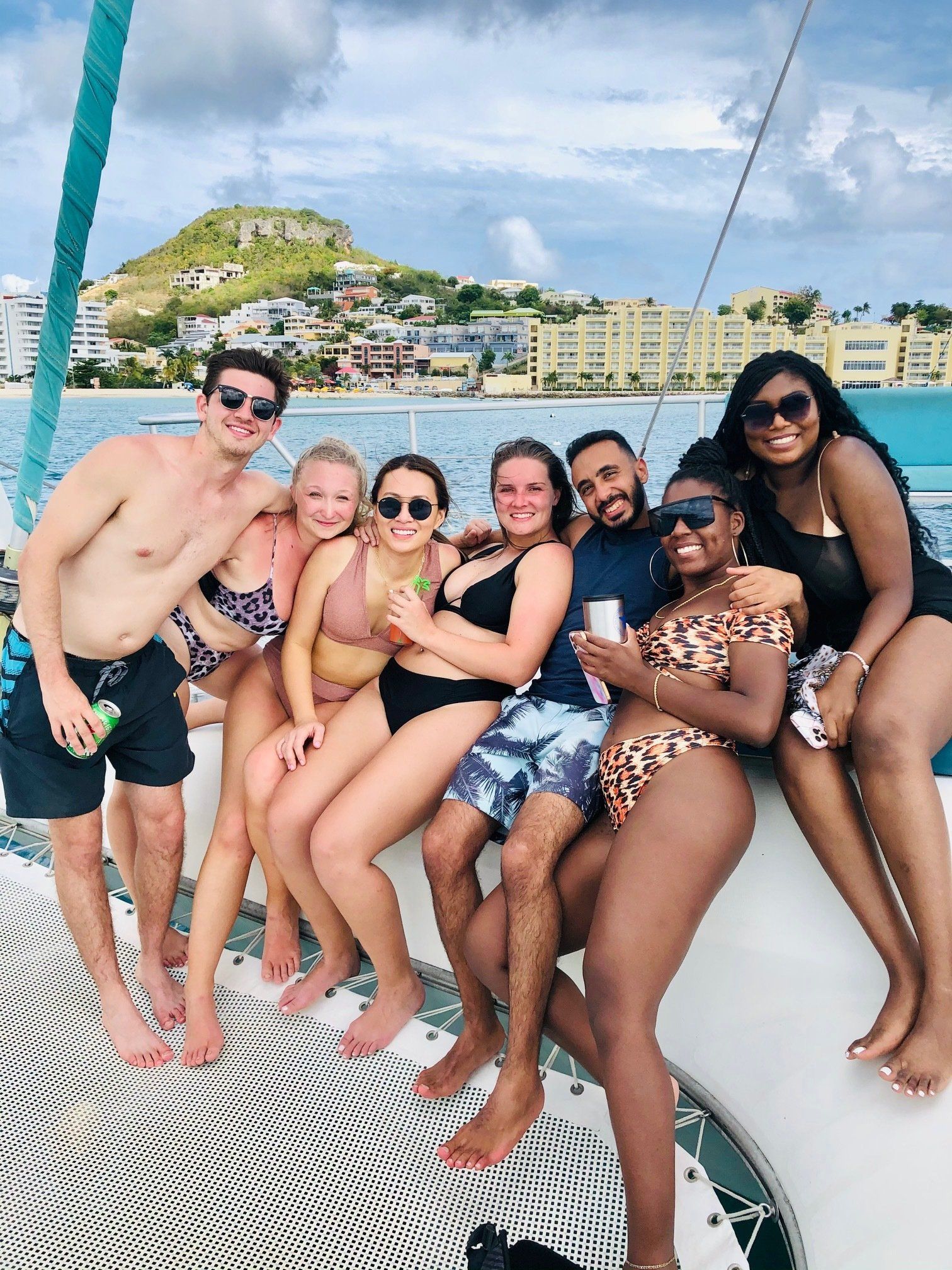 Guests enjoying a Random Wind catamaran day sail