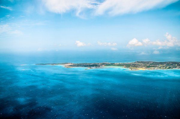 Aerial shot of St Maarten